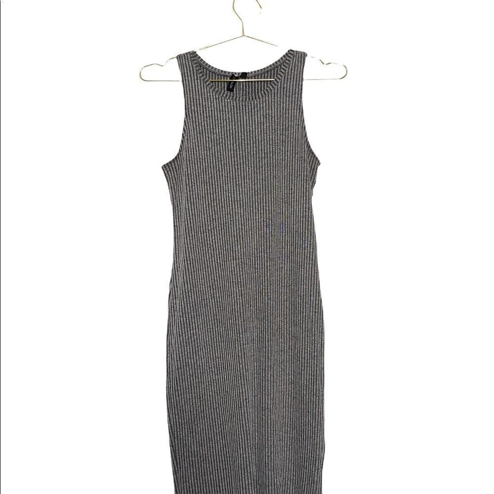 Cotton On Ribbed Midi Dress [grey]